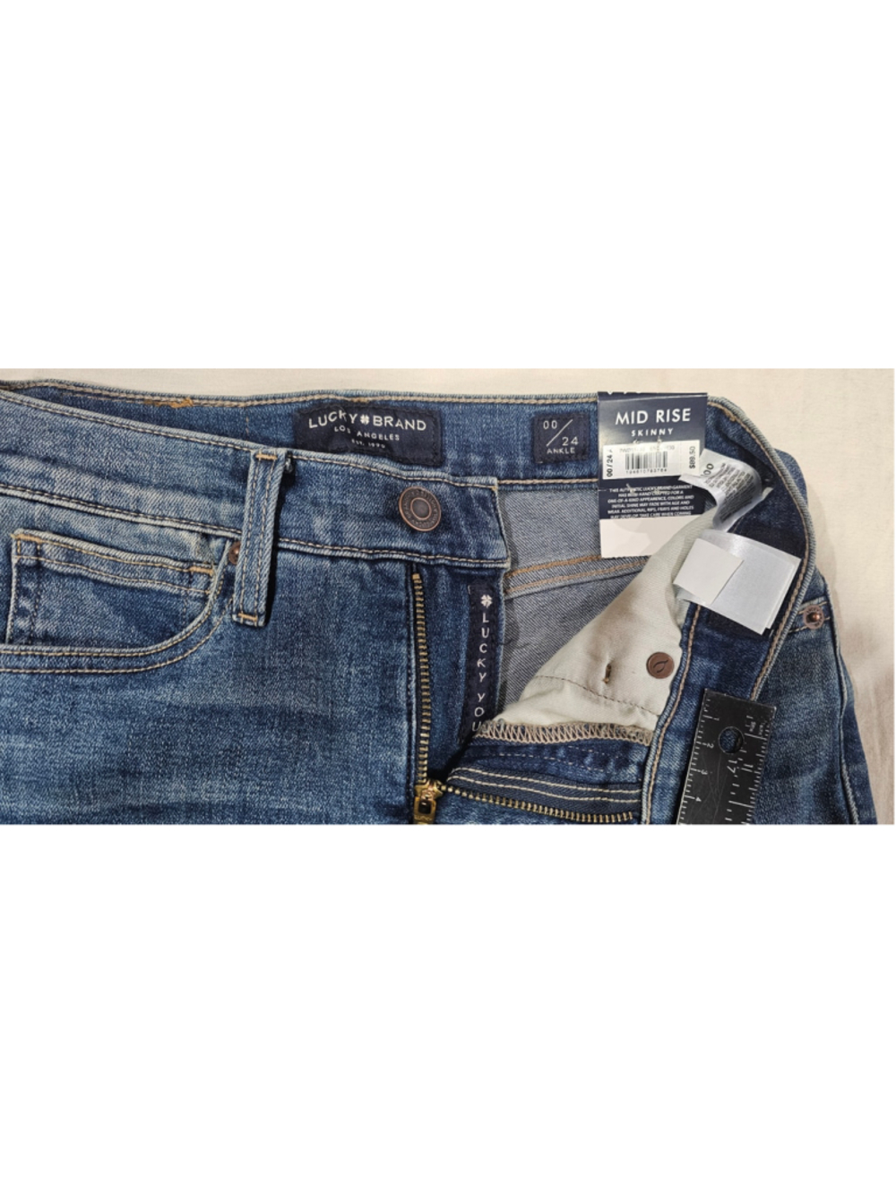 Women's Lucky Brand Ava Mid Rise Skinny Jeans Blue Size 00 - Picture 6 of 6